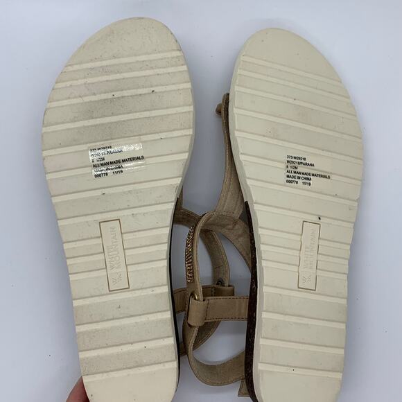 White Mountain Parana Thong Flat Sandals Size 8.5 NIB Tan T-Strap Open Toe - Picture 10 of 11